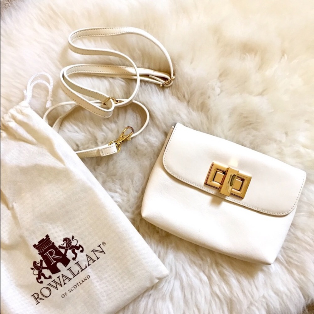 Rowallan Of Scotland Ivory Leather Crossbody Bag - Picture 2 of 8